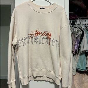 Stussy Cream Graphic Women's Sweater